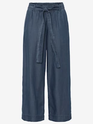 jupe culotte ceinture élastique pour plus de confort -  - bleu moyen