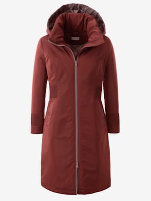 Manteau extra-long chaud col à revers transformable en col montant capuche amovible - Collection L -