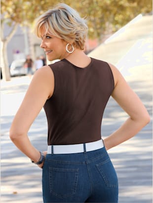Débardeur féminin simple et élégant uni - - Moka