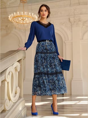 Chemisier à manches longues qualité structurée facile d'entretien - Fair Lady - Bleu Roi