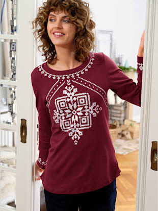 T-shirt imprimé pur coton - - Rouge Foncé