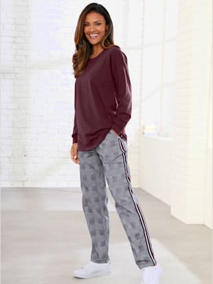 Pantalon de loisirs ceinture élastique confortable - - Noir-blanc Imprimé