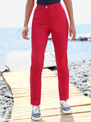 Pantalon coupe ajustée et au coloris tendance - Collection L - Rouge Fraise