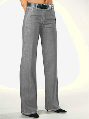 Jean femme flare 2 poches - - Gris Clair