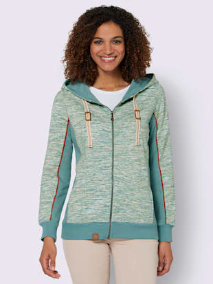 Veste sweat - Collection L - Jade-blanc Chiné