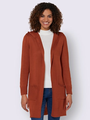 Manteau en tricot 50% coton - Collection L - Rouille