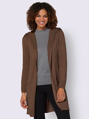 Manteau en tricot 50% coton - Collection L - Marron