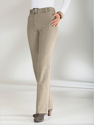 Jean droit effet ventre plat - Cosma - Beige Clair