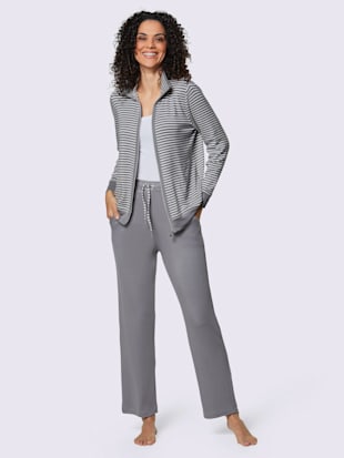 Tenue détente interlock - - Gris-écru À Rayures Fines