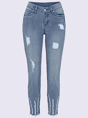 Jean effet « destroy » tendance - - Bleu Blanchi