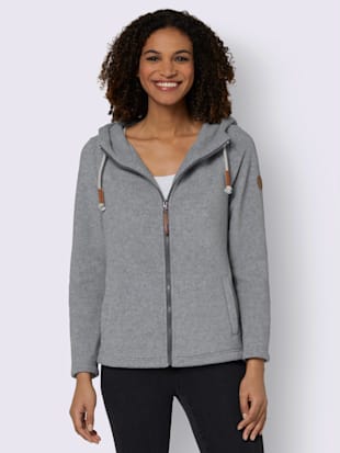 Veste polaire polaire moelleuse - Collection L - Gris Chiné