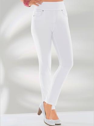 Pantalon ceinture haute affinante à glissière - Collection L - Blanc