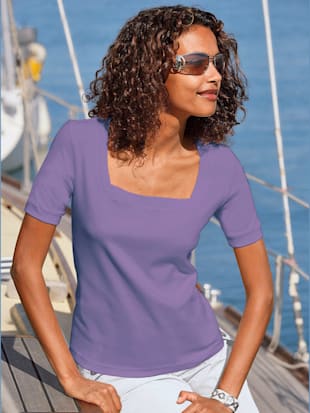 T-shirt à manches courtes pur coton - - Lavande