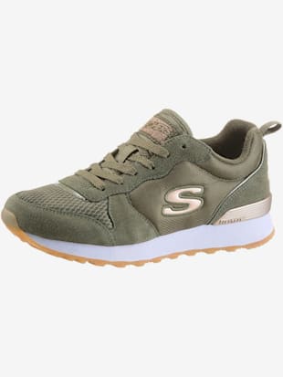 Baskets cuir velours doux et textile - Skechers - Vert Olive