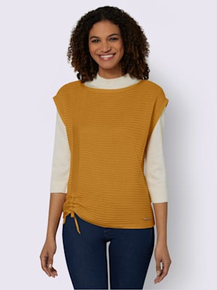 Débardeur en tricot 50% coton - Collection L - Ocre