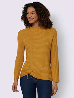 Pull à manches longues 50% coton - Collection L - Ocre