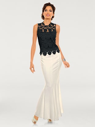 Débardeur en dentelle coupe élégante classique - Ashley Brooke - Bleu Nuit