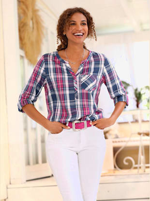 Chemisier à carreaux pure viscose - Collection L - Modalova