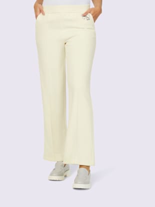 pantalon avec viscose - creation l - couleur ivoire