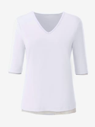 T-shirt en v toucher doux et agréable - - Blanc