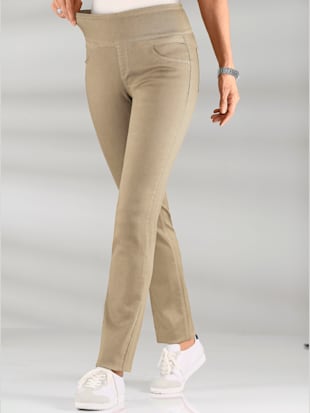 Pantalon avec ceinture large élastique et poches - Collection L - Sable