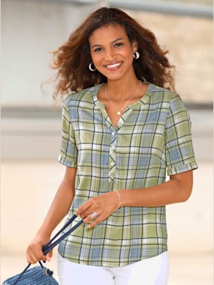 Chemisier à carreaux pure viscose - Collection L - Modalova