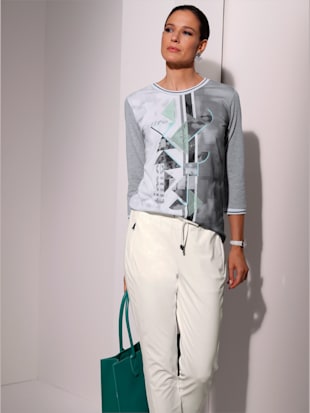 T-shirt petites pierres fantaisie - Creation L - Gris Pierre-blanc Imprimé