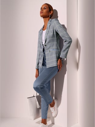 Blazer pourcentage élevé de viscose - Creation L - Bleu Fumée-bleu Ciel À Carreaux