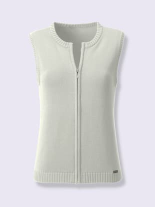Gilet en tricot 50% coton - Collection L - Blanc Cassé