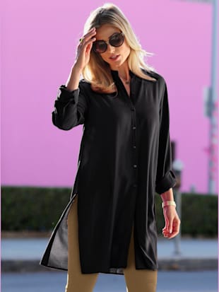 Chemisier fluide avec fentes latérales - Creation L - Noir