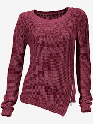 Pull col rond look asymétrique tendance avec glissière - Rick Cardona - Bordeaux