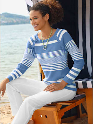 Pull à rayures pur coton - Collection L - Modalova