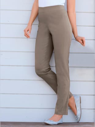 Pantalon classique uni avec ceinture élastique - Stehmann Comfort line - Taupe