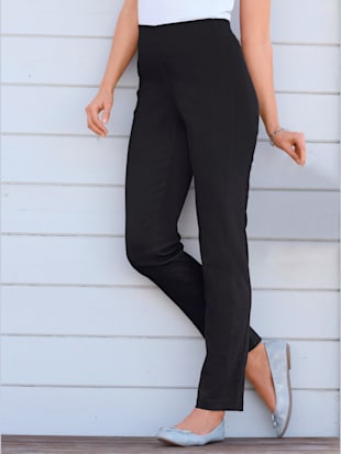 Pantalon classique uni avec ceinture élastique - Stehmann Comfort line - Noir