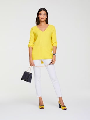 Pull col v look ample tendance - Rick Cardona - Jaune