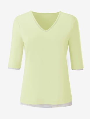 T-shirt en v toucher doux et agréable - - Vert Pistache