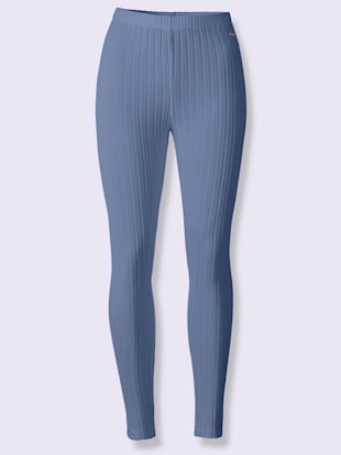 legging qualité côtelée confortable - feel good - bleu tourterelle