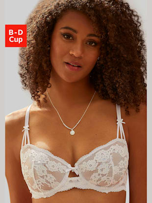 Soutien-gorge à armatures féminin avec nœud décoratif et petite découpe au centre devant - LASCANA -