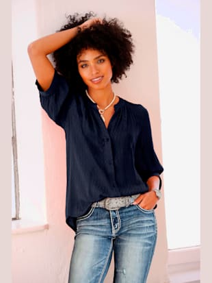 Chemisier look tendance avec ourlet arrondi - Linea Tesini - Marine