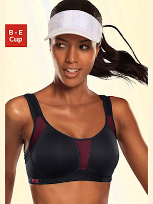 Soutien-gorge de sport, bonnets préformés sans couture - H.I.S - Noir-fuchsia