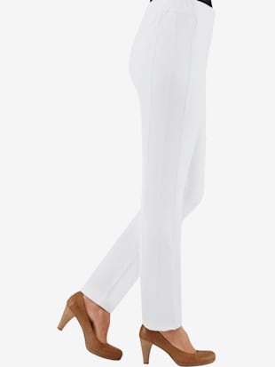 Pantalon classique uni avec ceinture élastique - Stehmann Comfort line - Blanc