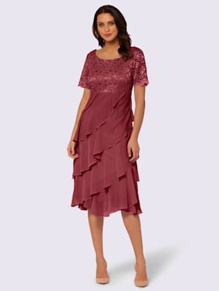 Robe en dentelle qualité tissée - Fair Lady - Cerise