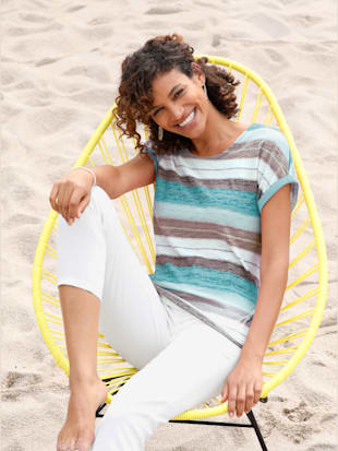 T-shirt qualité légère, confortable à porter - Collection L - Océan À Rayures