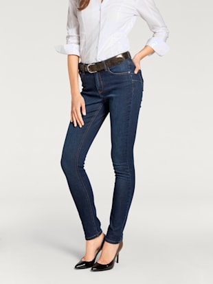 jeans effet ventre plat coupe skinny tendance - linea tesini - bleu denim