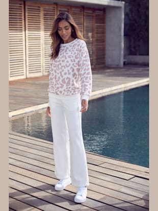 Sweatshirt d'intérieur avec imprimé léopard - Bench. - Blanc-rose-léopard