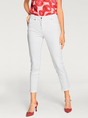 jeans effet ventre plat longueur 7/8 - ashley brooke - blanc