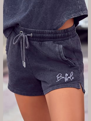 Short décontracté short d'intérieur avec logo brodé - Buffalo - Noir