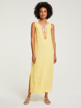 robe en lin look tendance - linea tesini - citron