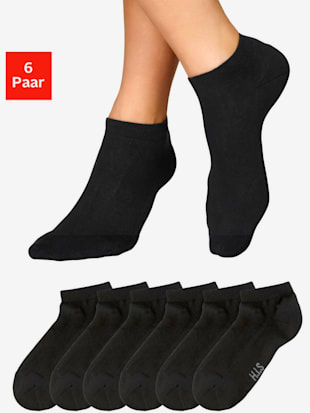 Socquettes douces pour sneakers avec semelle en éponge - H.I.S - 6x Noir