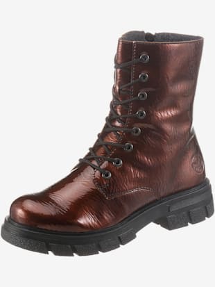 Bottines à lacets laçage et glissière - Rieker - Marron